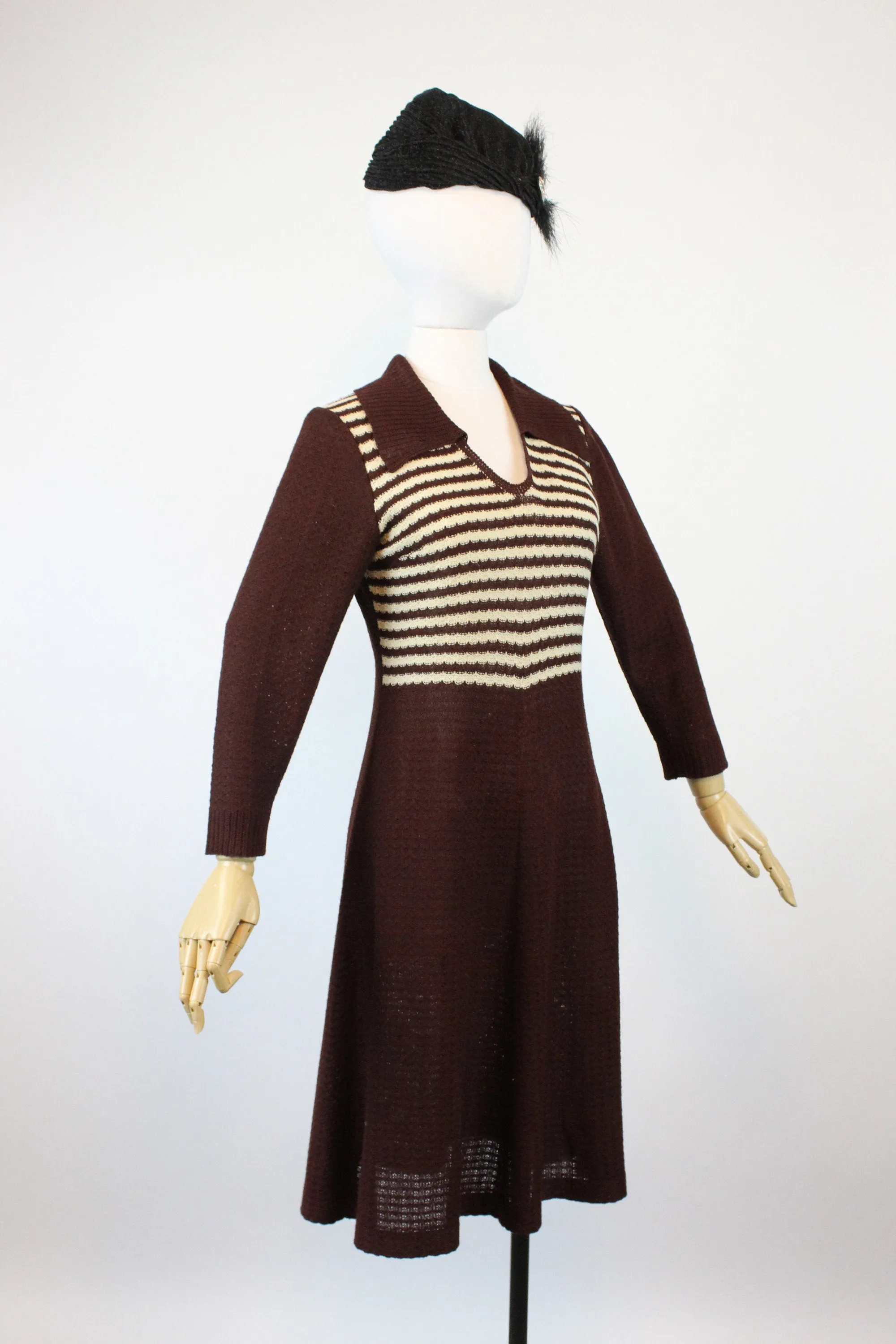 1970s does 1930s knit dress small medium | new fall