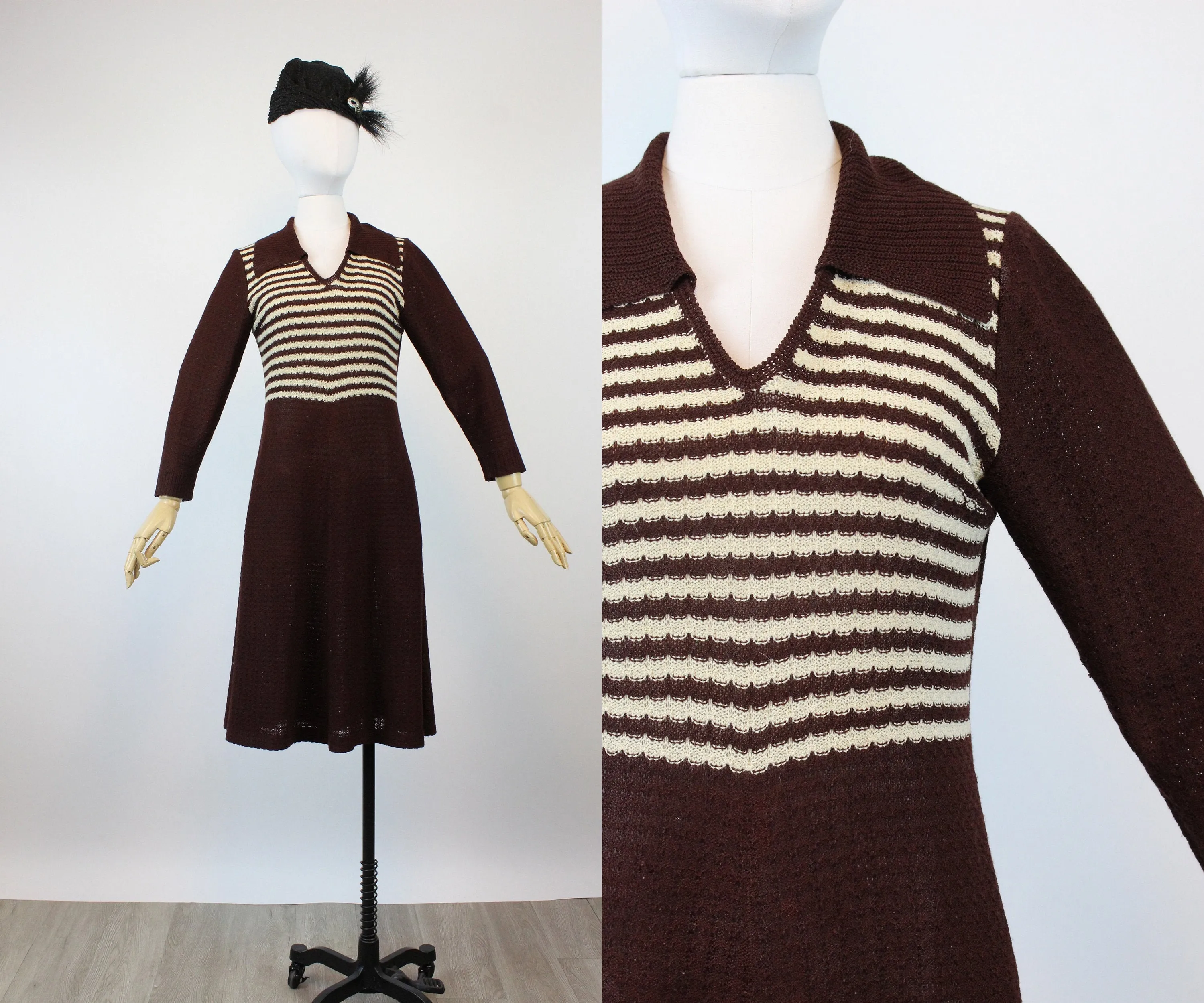 1970s does 1930s knit dress small medium | new fall