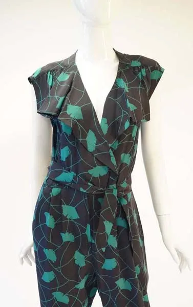 1980s Diane Von Furstenberg Leaf Jumper