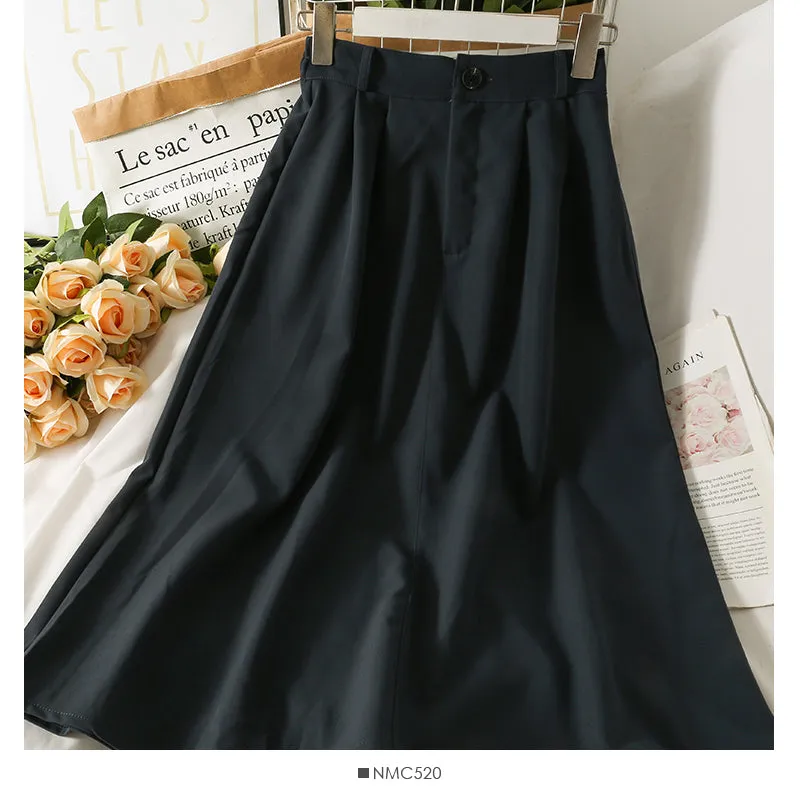 A-line skirt with high waist and thin drape  2500