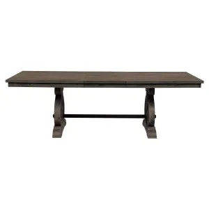 Acacia Veneer Dining Table with Extension Leaf - Seats 6