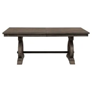 Acacia Veneer Dining Table with Extension Leaf - Seats 6