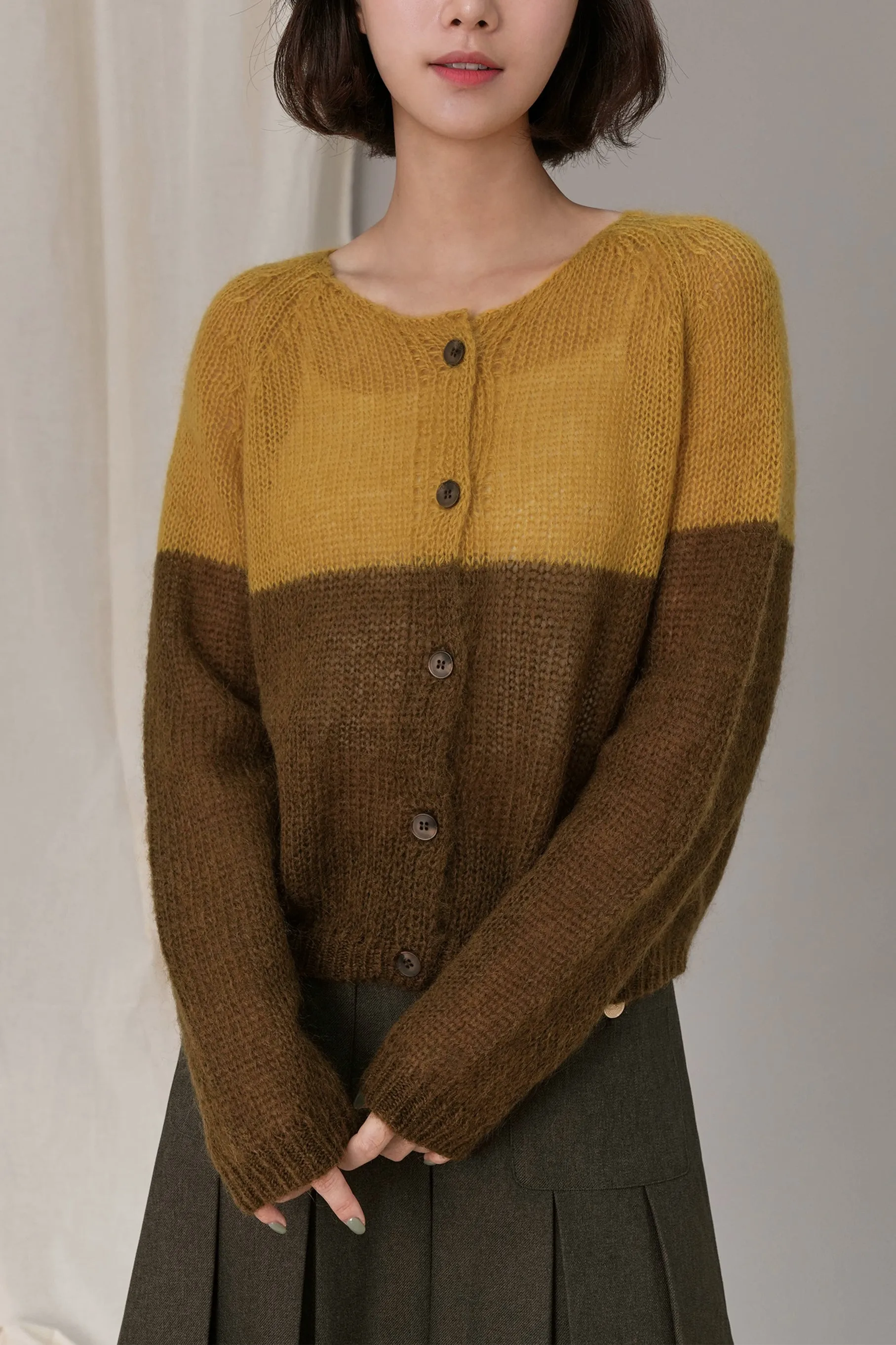 Aisha Color Cardigan, Yellow