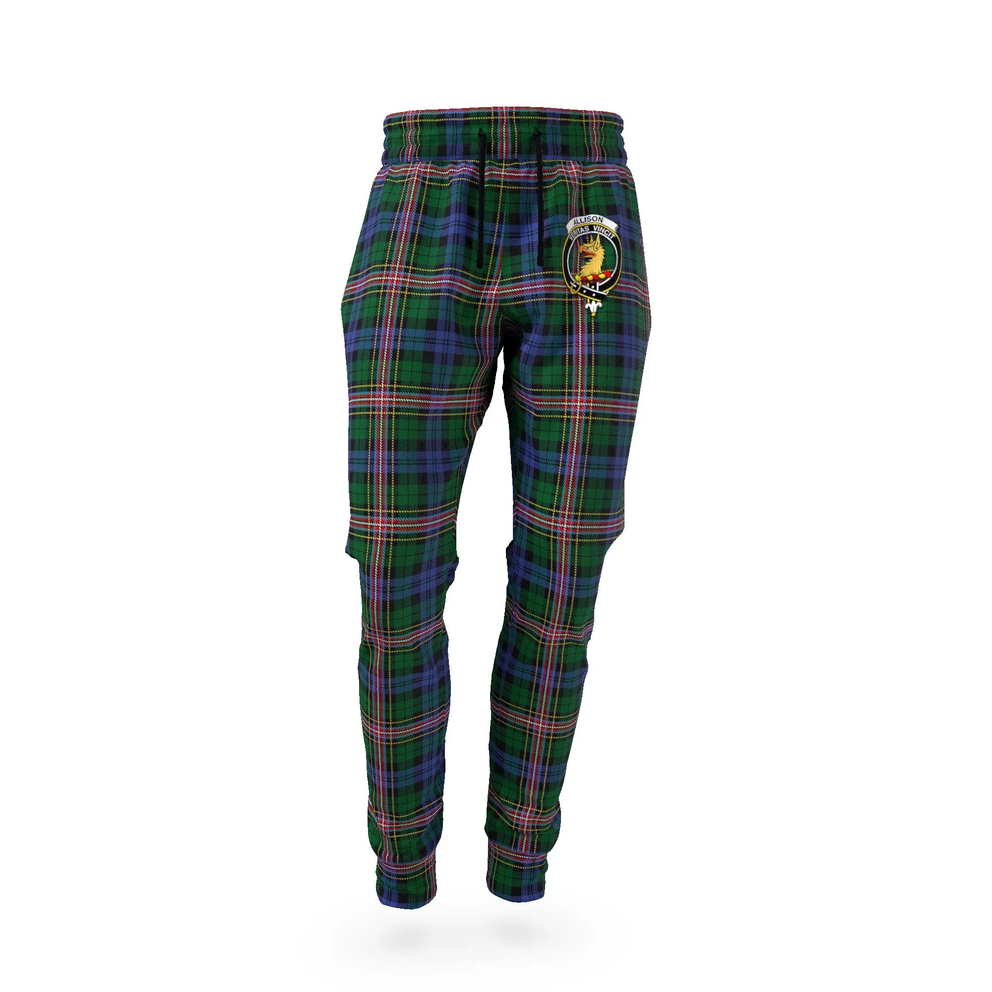 Allison Tartan Joggers Pants with Family Crest