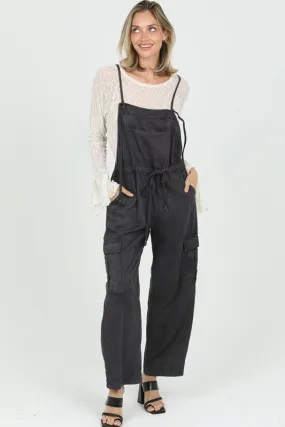 ANG113 - BLACK CARGO OVERALLS