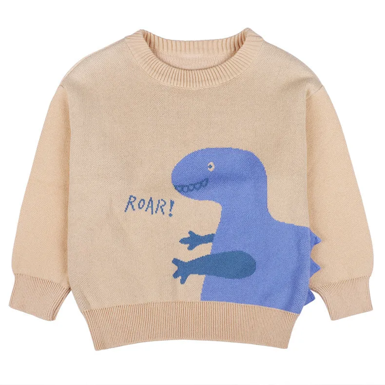 Baby Boy Cute Dinosaur Graphic Fashion Color Long Sleeves Sweater by MyKids-USA™