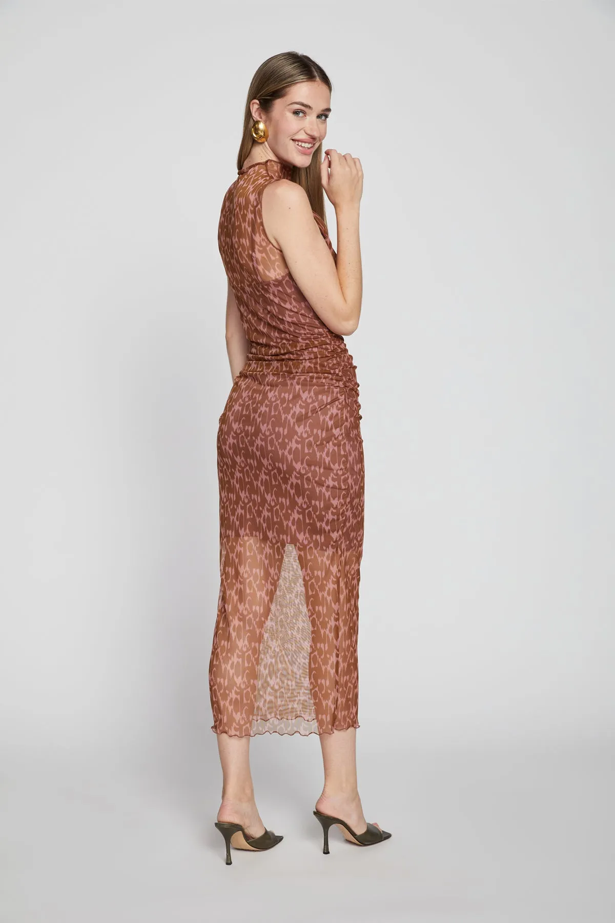 Bailey 44 Saturn Mesh Dress in Ikat Animal Print