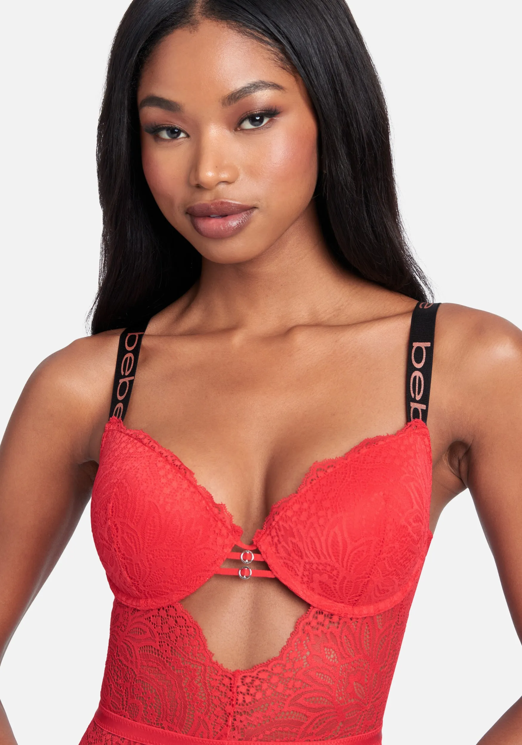 Bebe Lace Push Up Bodysuit