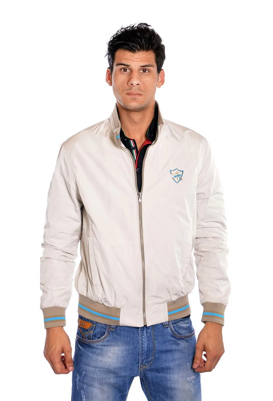 Beige Lightweight Bomber Jacket