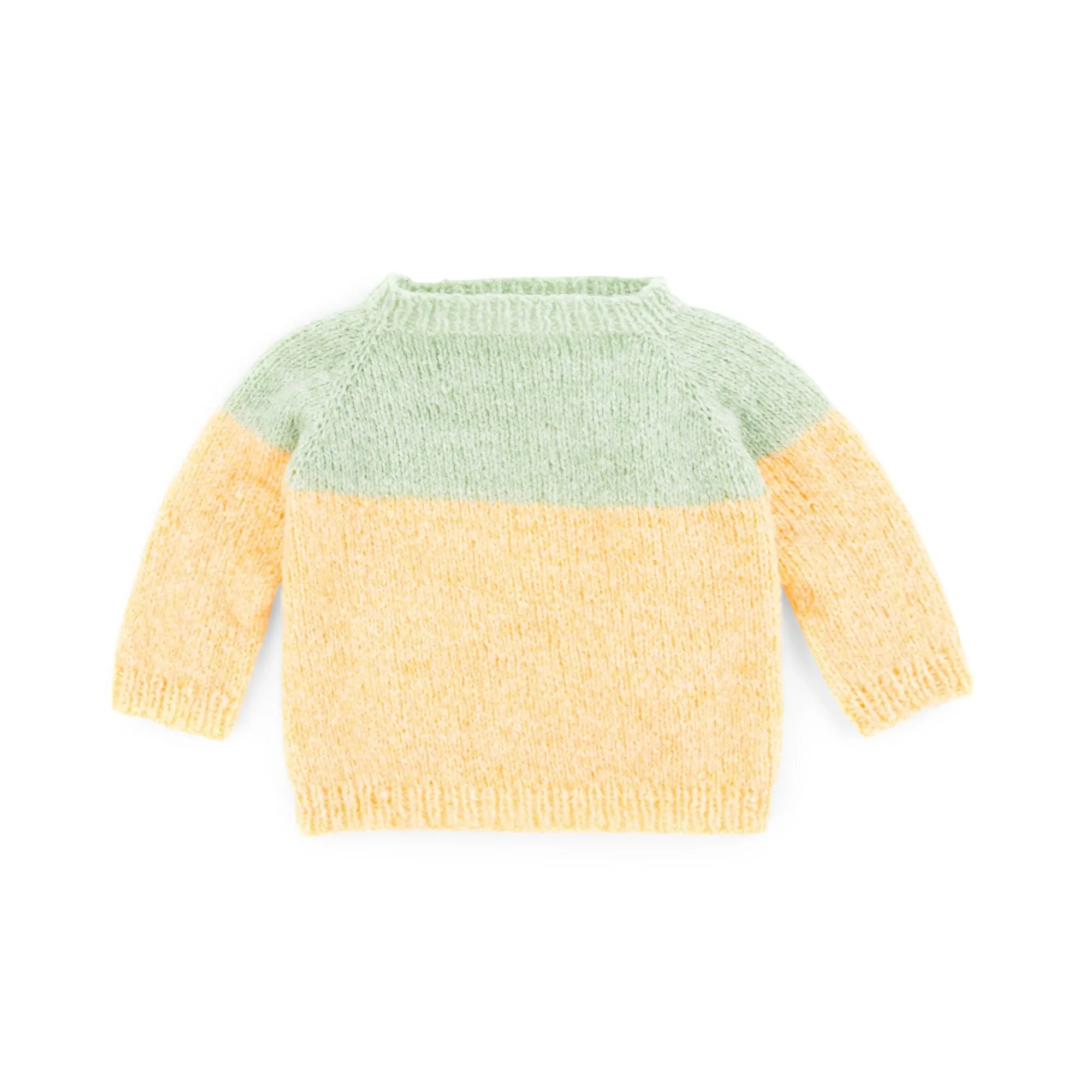 Bernat Knit Top Down Raglan Baby Pullover