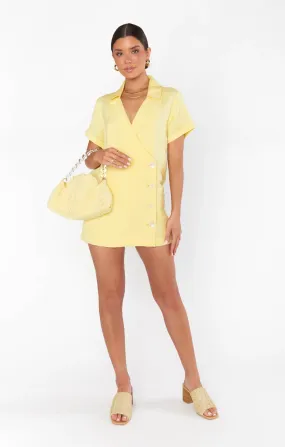 Bicoastal Blazer Romper-Butter Yellow