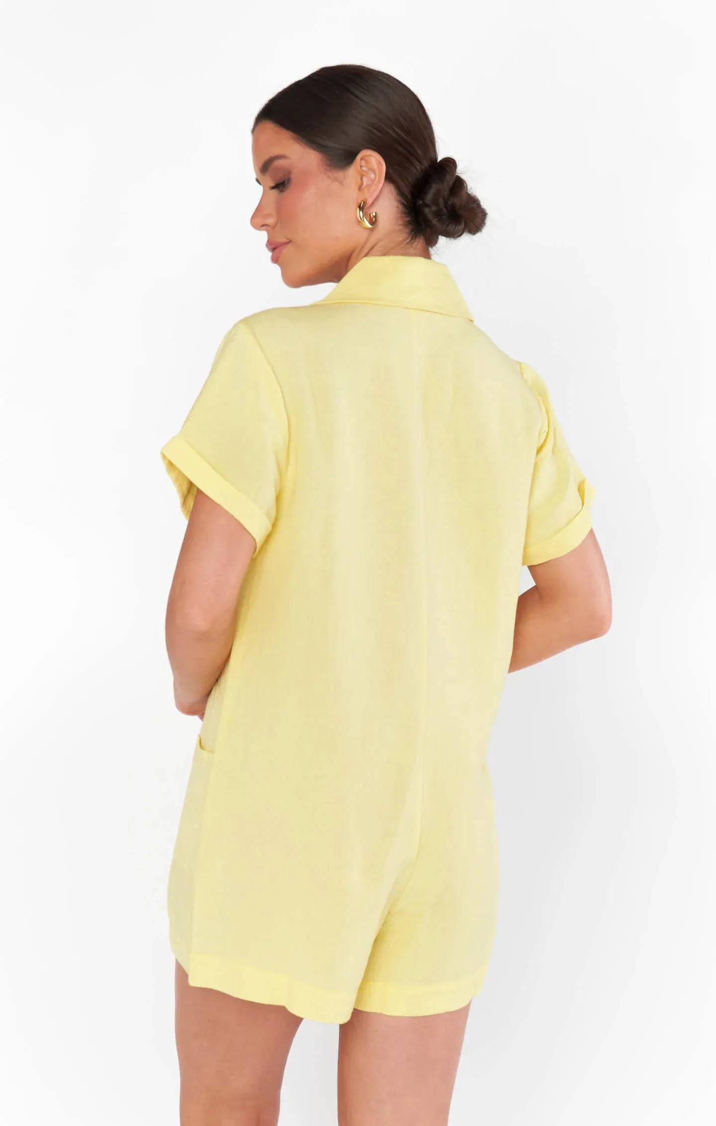 Bicoastal Blazer Romper-Butter Yellow