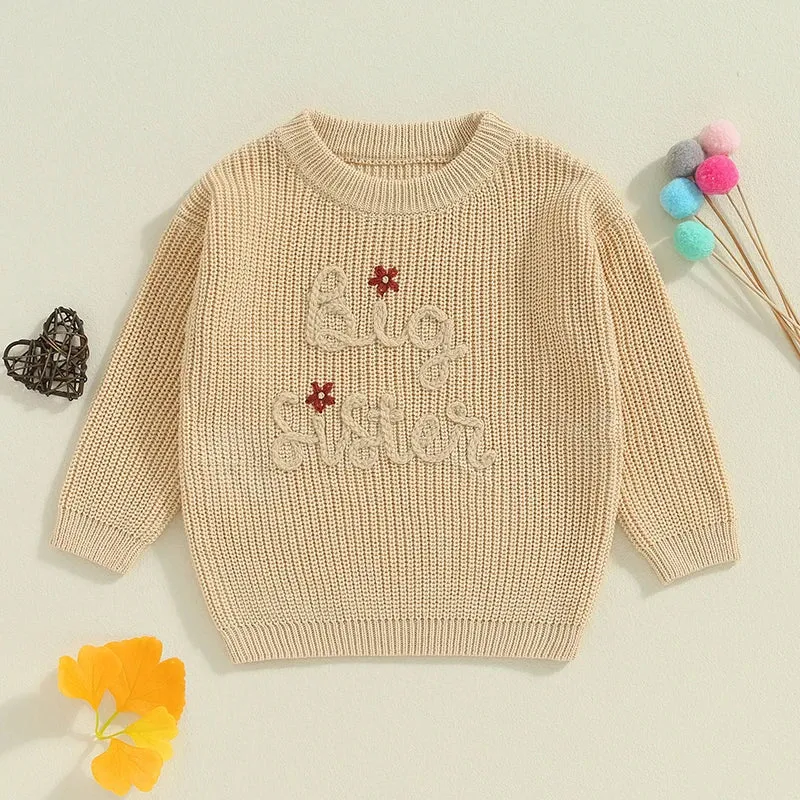 Big Sister - Little Kids (to 5T) Deluxe Sweater Autumn Fall Winter