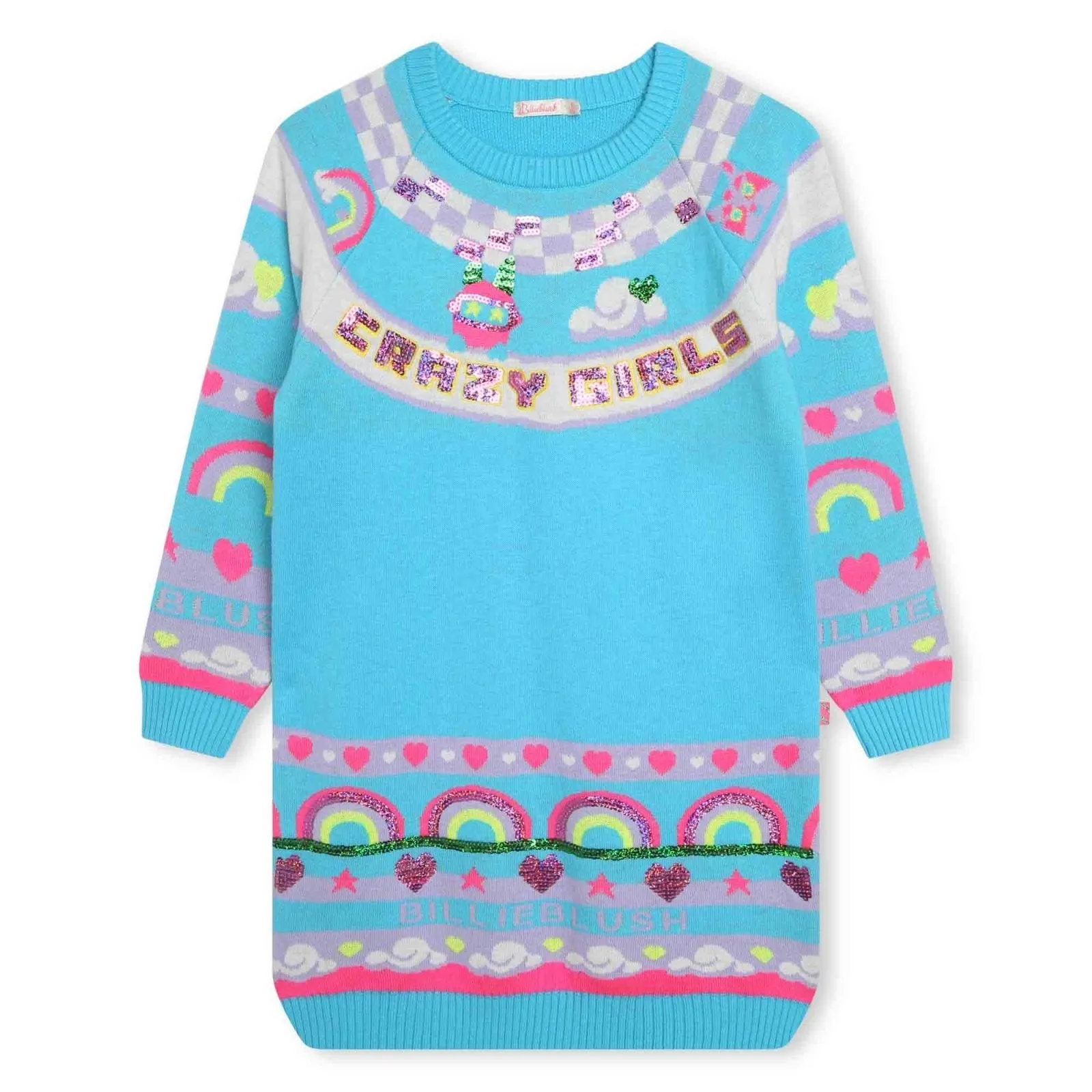 Billieblush Blue Crazy Girls Knit Dress