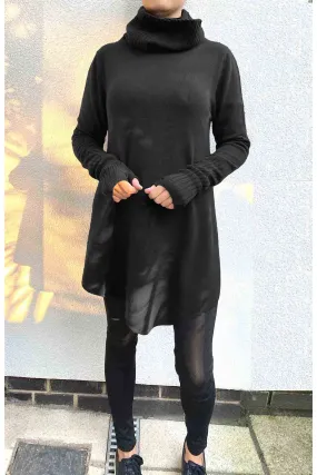 Black Cashmere Polo Neck