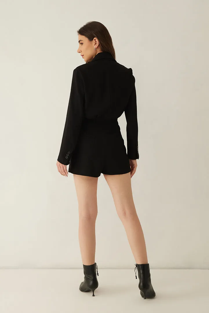 Black Full sleeves Short Jumpsuit