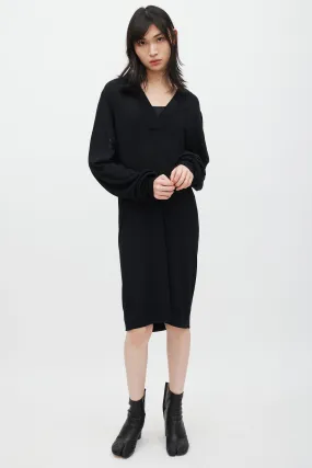 Black Knit Cutout Sweater Dress