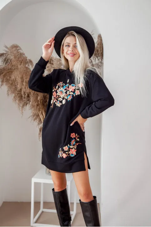 Black Knit Dress "Flora"