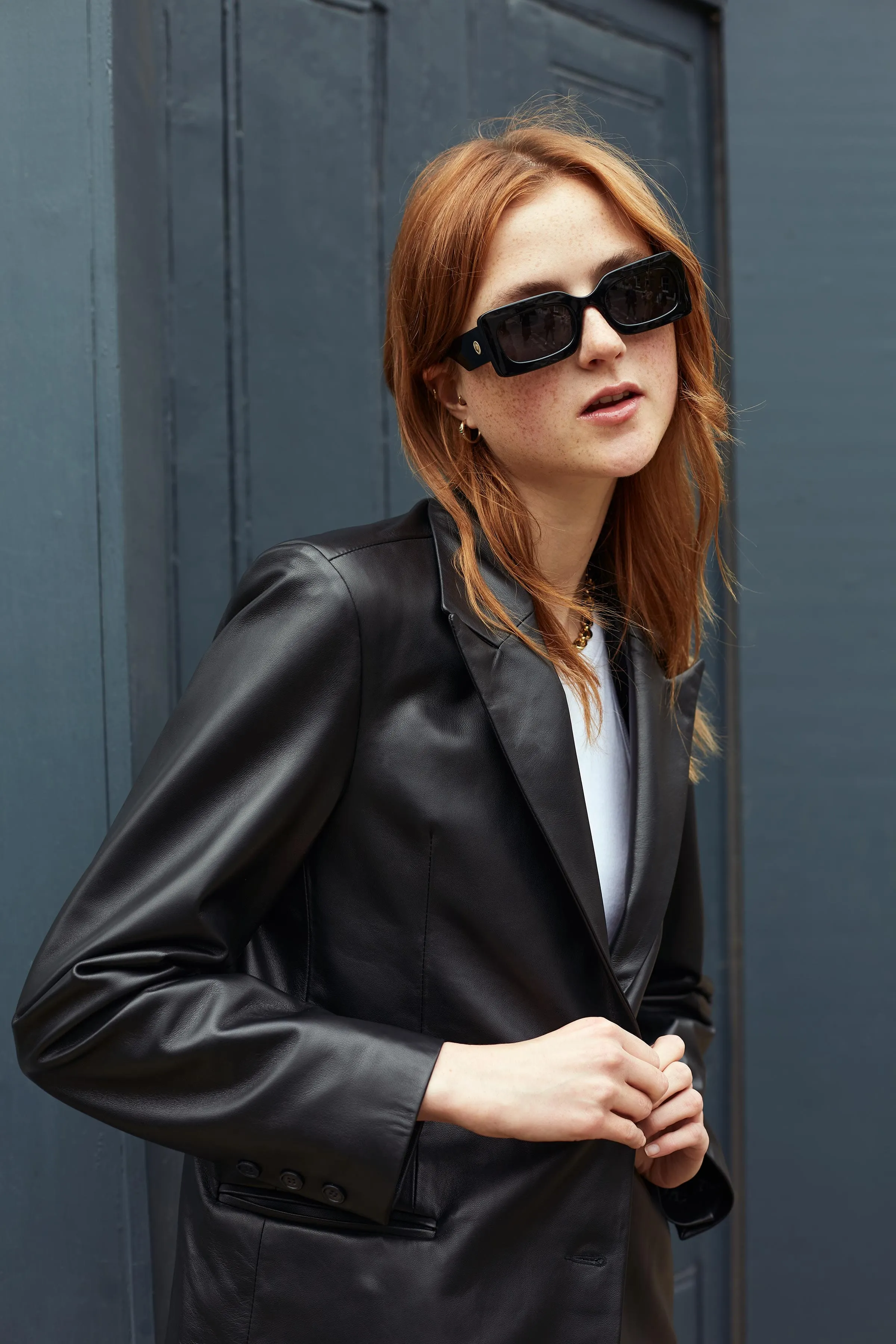 Black Leather Blazer