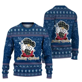 Blair Dress Clan Christmas Family Ugly Sweater with Funny Gnome Playing Bagpipes