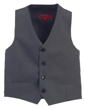 Boys Charcoal 4-Button Suit Vest