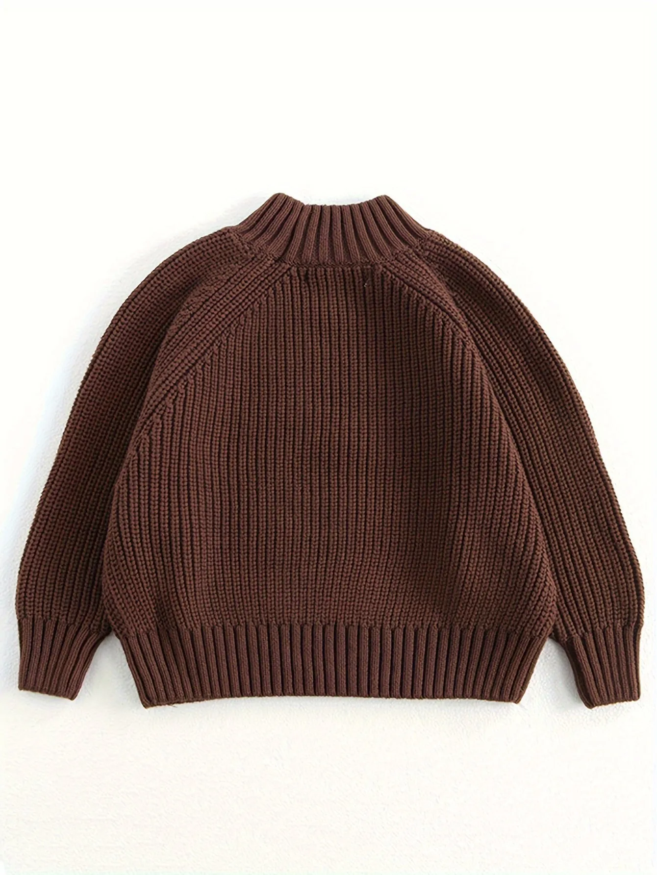 Boys Thick Knit Pullover Turtleneck Sweater, Long Sleeves, Perfect For Autumn And Winter