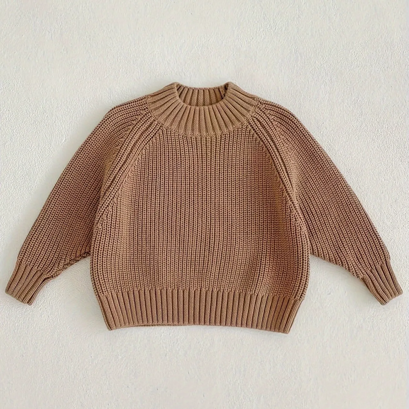 Boys Thick Knit Pullover Turtleneck Sweater, Long Sleeves, Perfect For Autumn And Winter