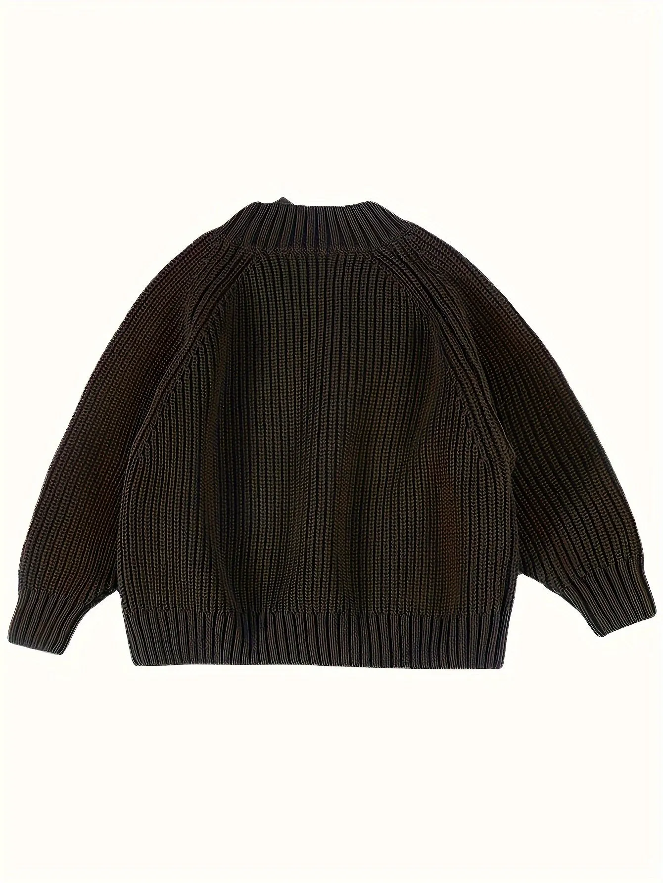 Boys Thick Knit Pullover Turtleneck Sweater, Long Sleeves, Perfect For Autumn And Winter