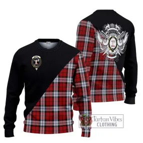 Brodie Dress Tartan Ugly Sweater with Family Crest and Military Logo Style