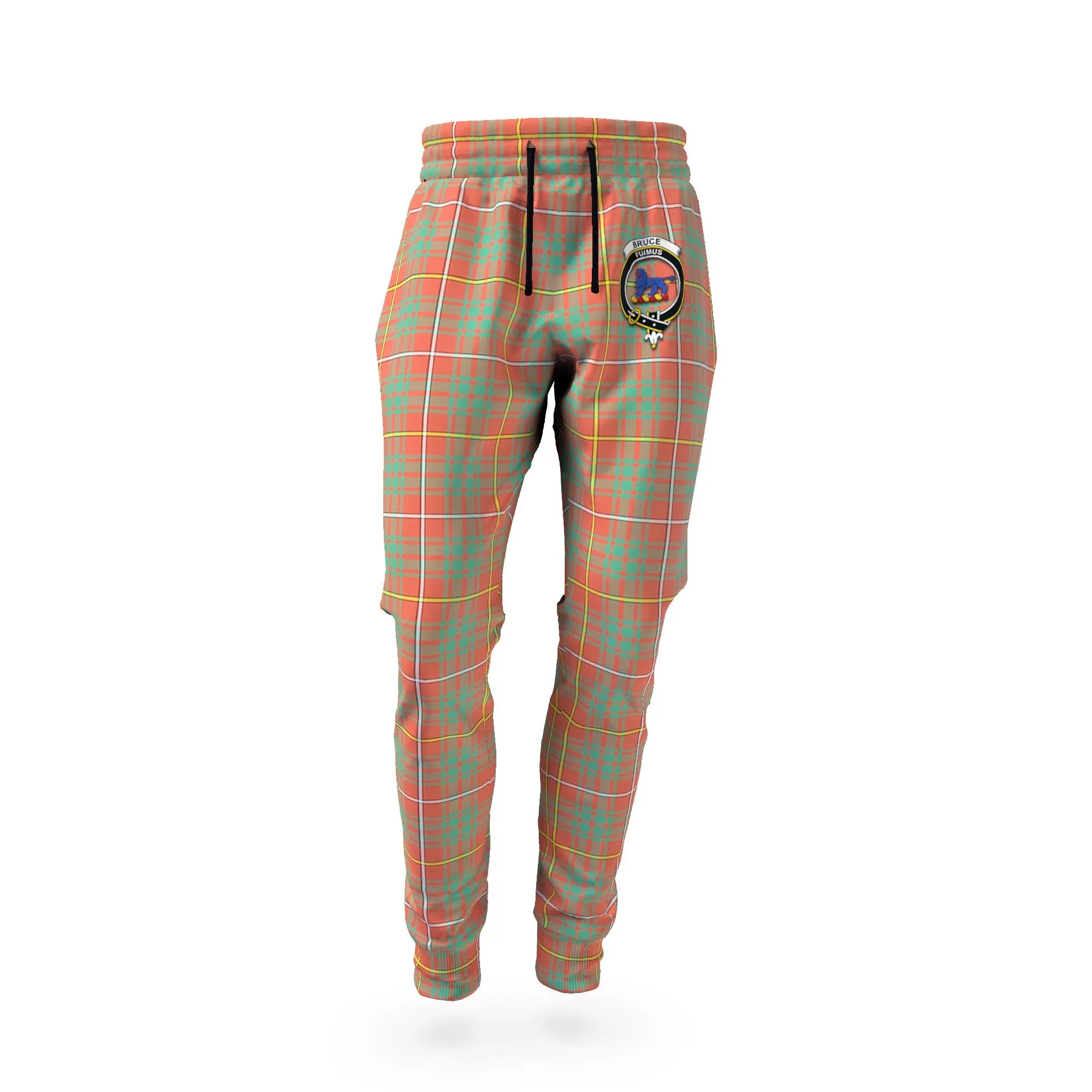 Bruce Ancient Tartan Joggers Pants with Family Crest