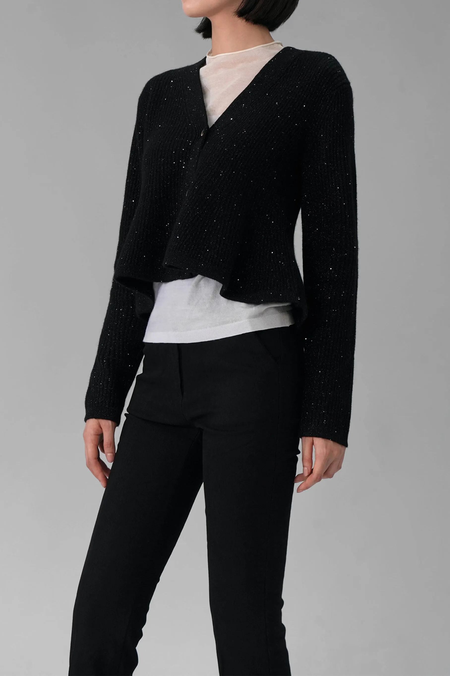 Carey Wool Cardigan, Black