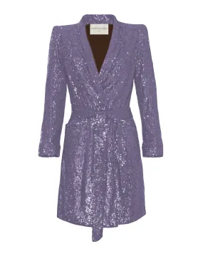 CARLOTTA BLAZER DRESS- SEQUINED LAVANDER