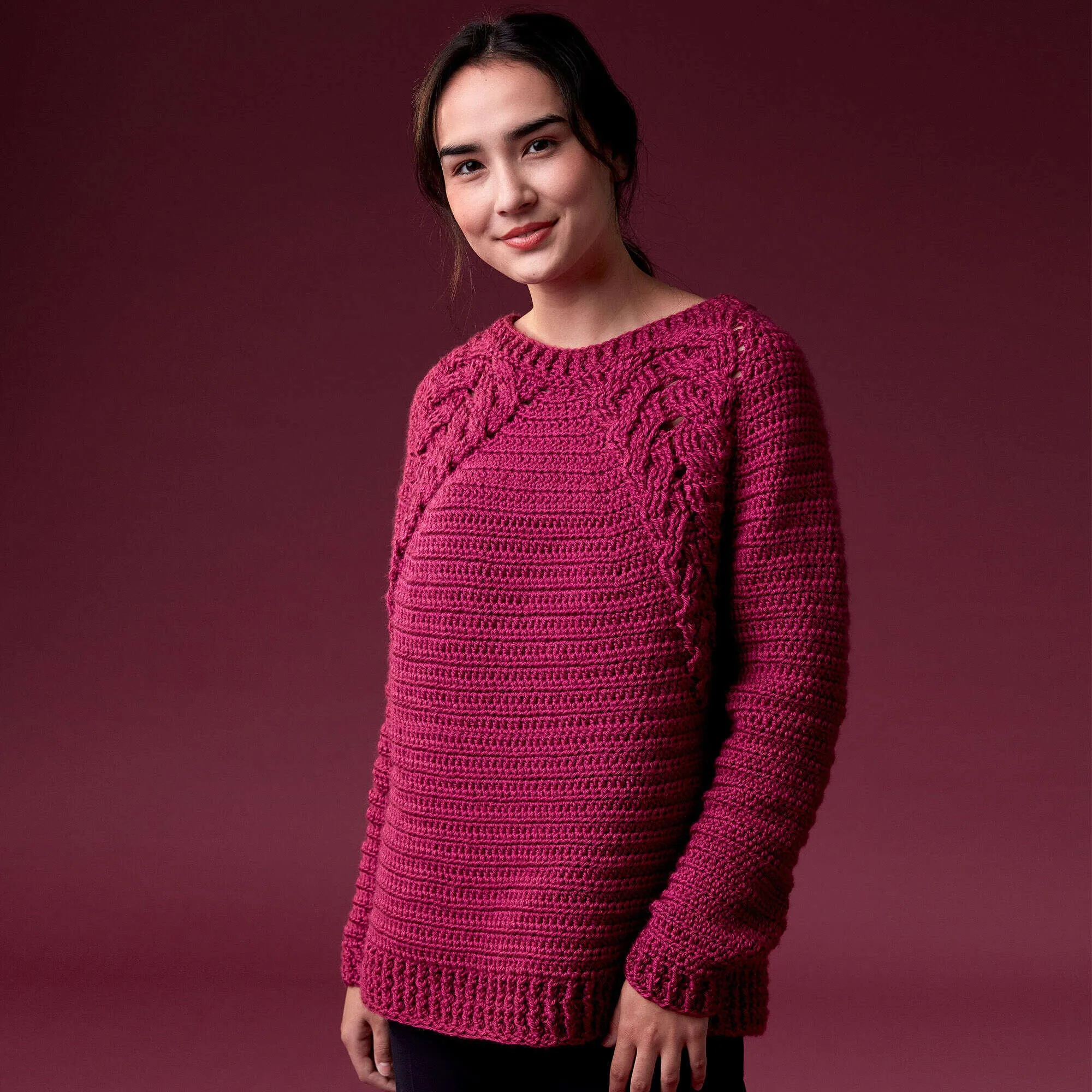 Caron Branching Out Crochet Pullover