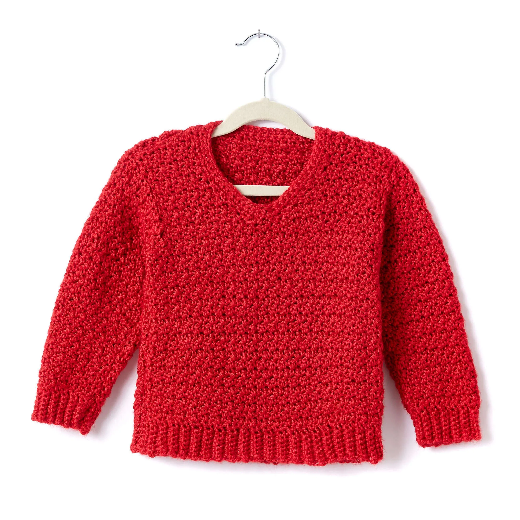 Caron Child's Crochet V-Neck Pullover