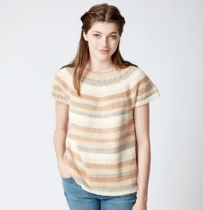 Caron Top Down Knit Pullover Top