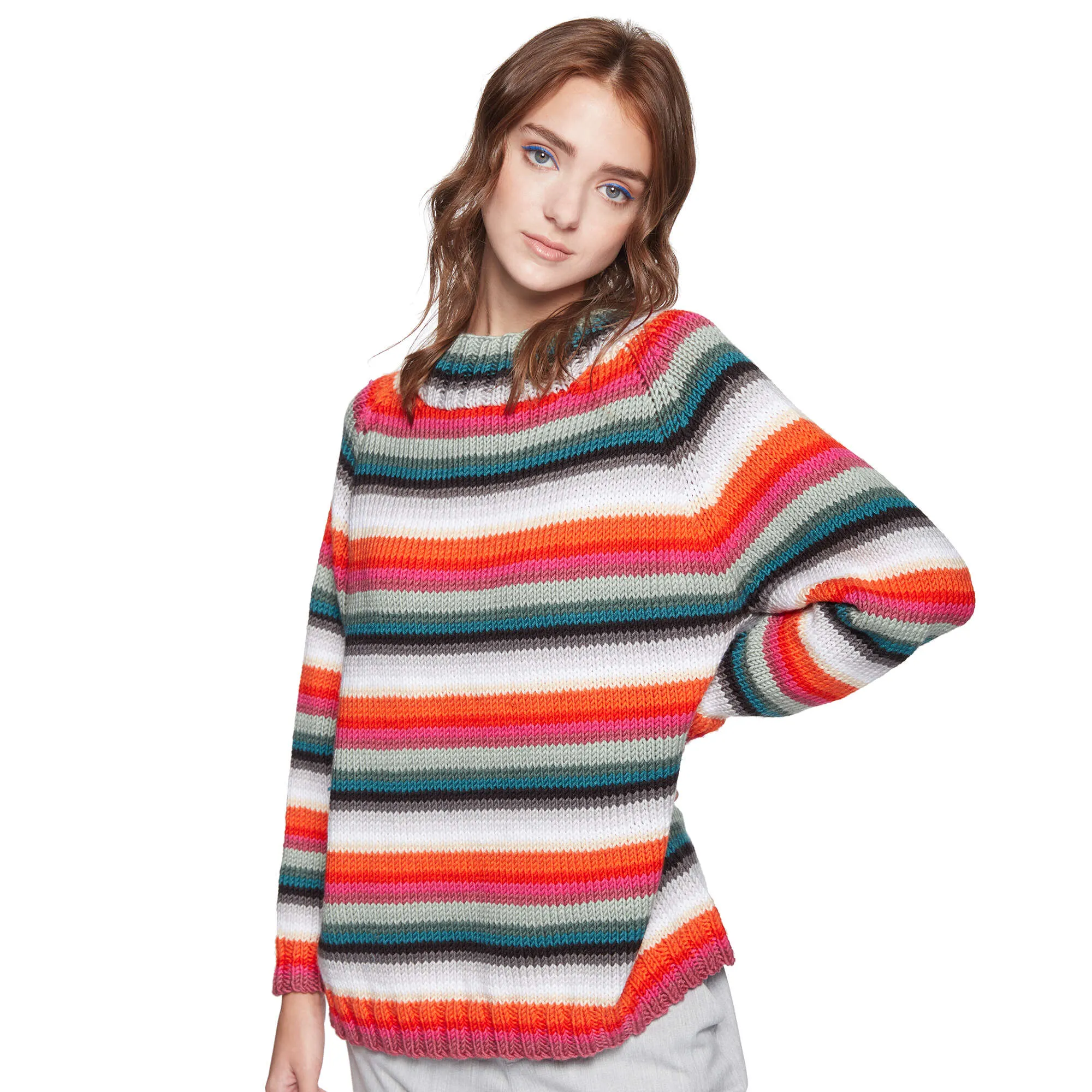 Caron X Pantone Stripes Hype Knit Pullover