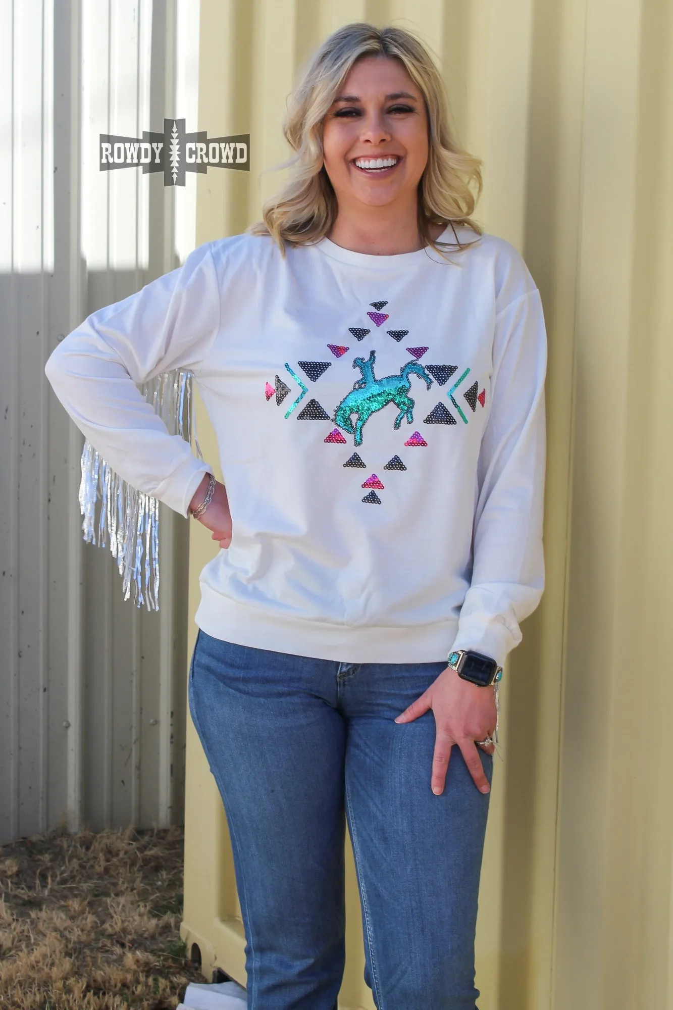 Casanova Sequin Fringe Sweater