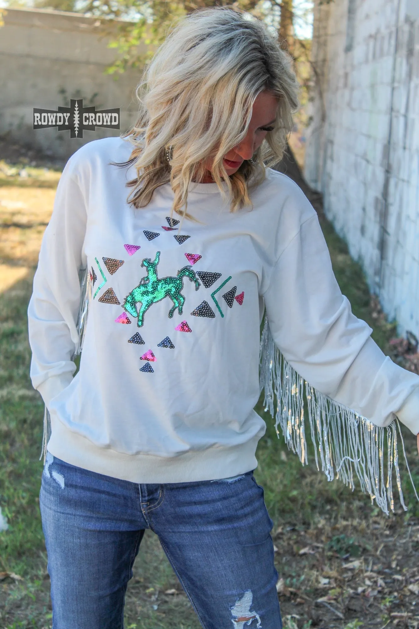 Casanova Sequin Fringe Sweater