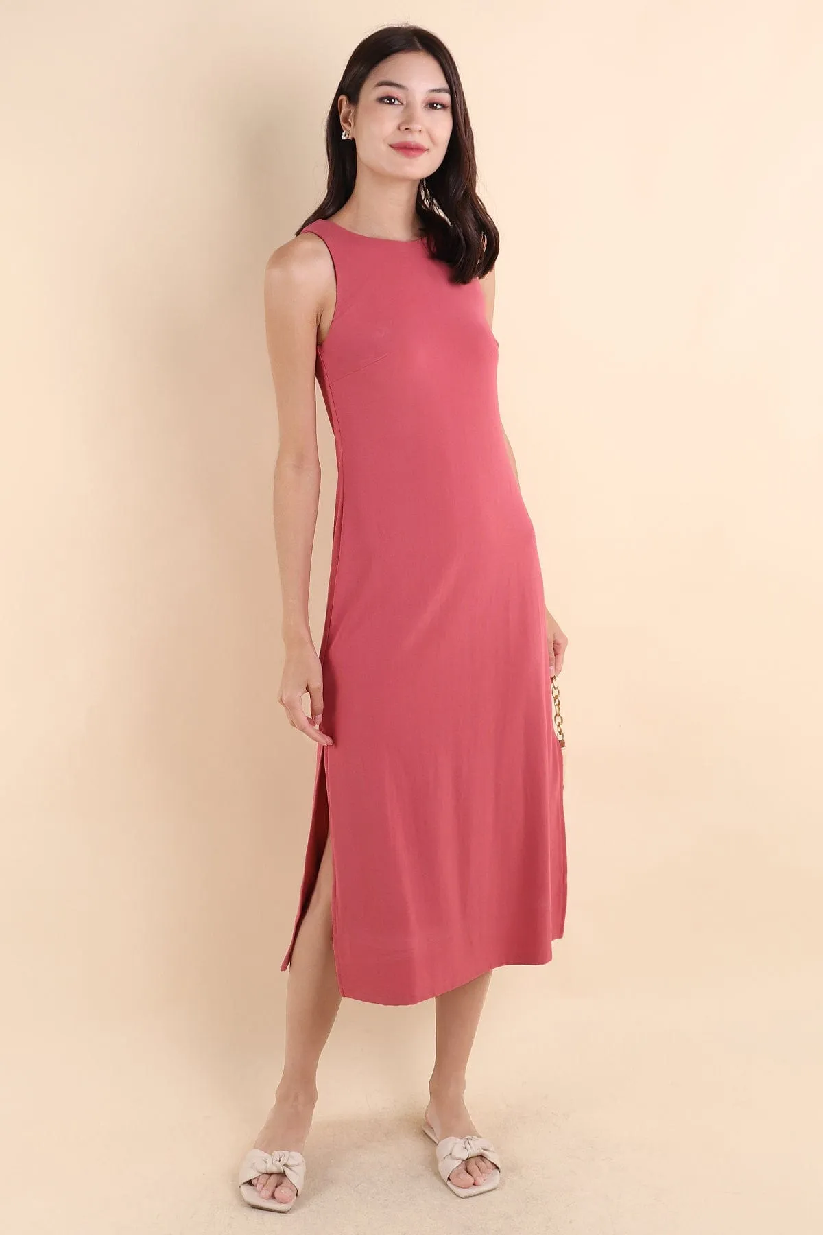 CHARM RACER SLIP DRESS IN ROSE