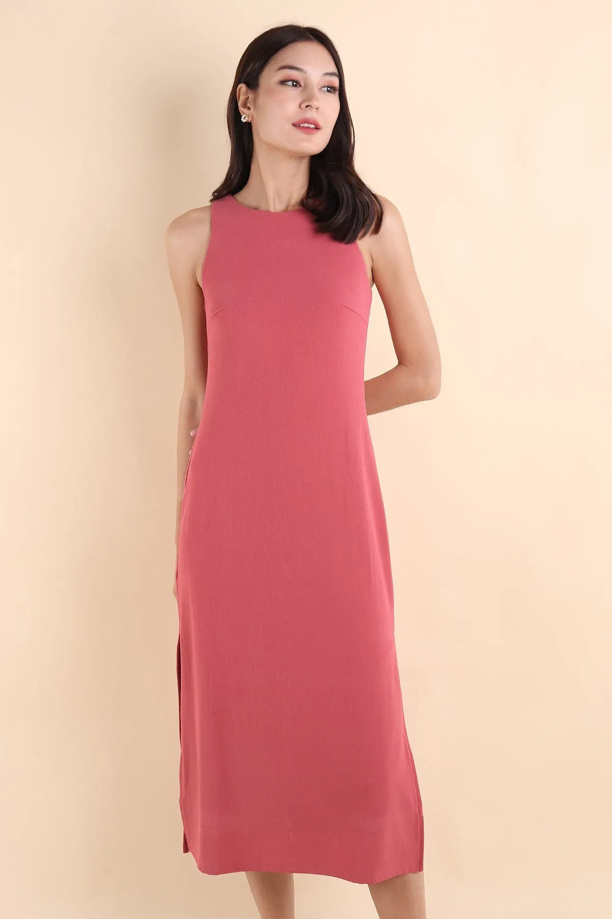 CHARM RACER SLIP DRESS IN ROSE