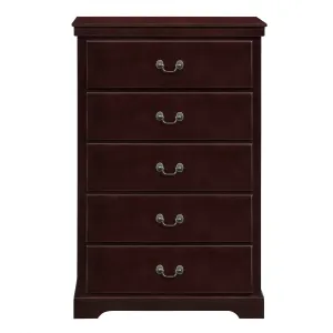 Cherry Wood 5-Drawer Chest (No assembly required)