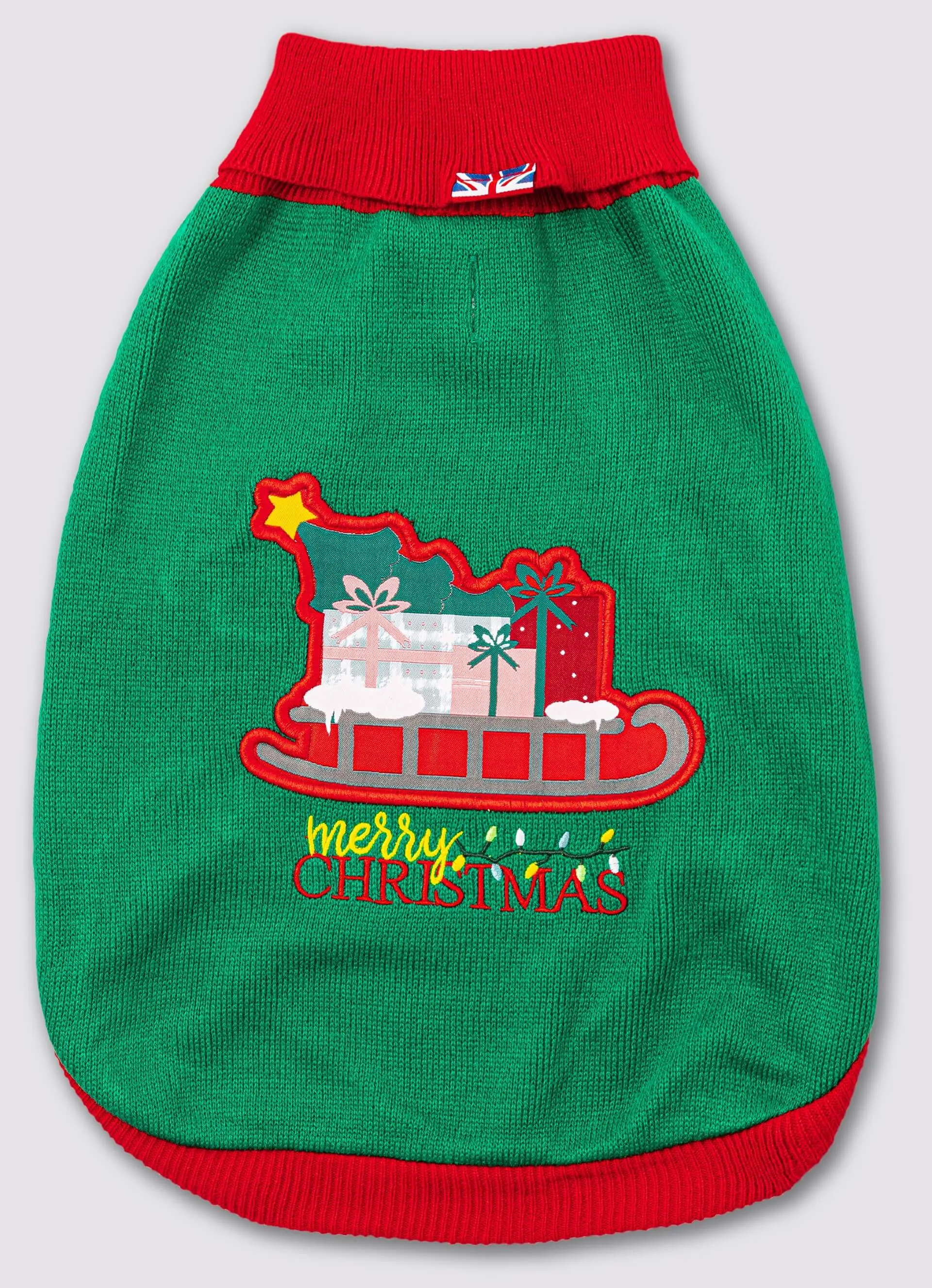 Christmas Turtleneck Dog Jumper - Santa's Sleigh