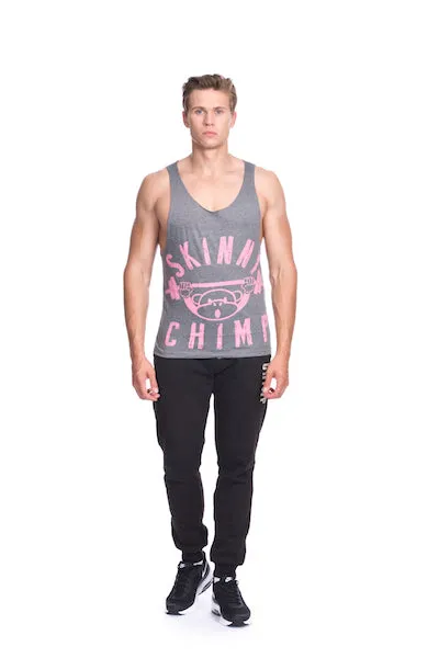 Classic Raw Cut Unisex Gym Vest-Grey Pink