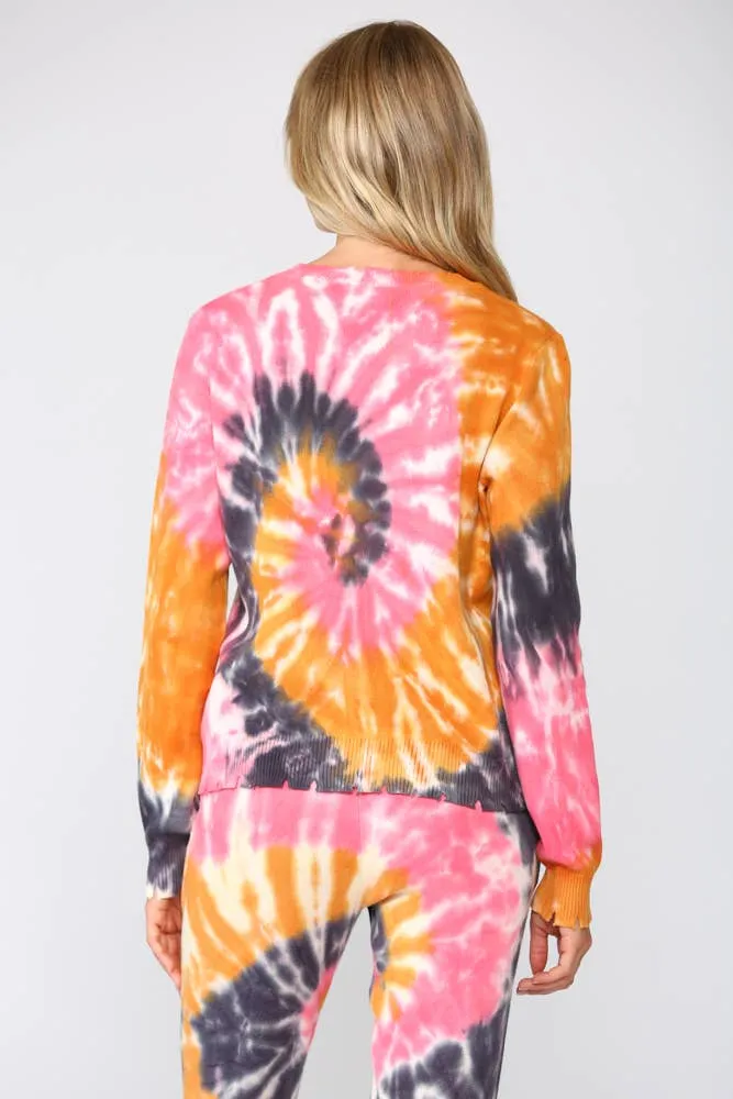 Colorful Tie Dye Distressed Loungewear