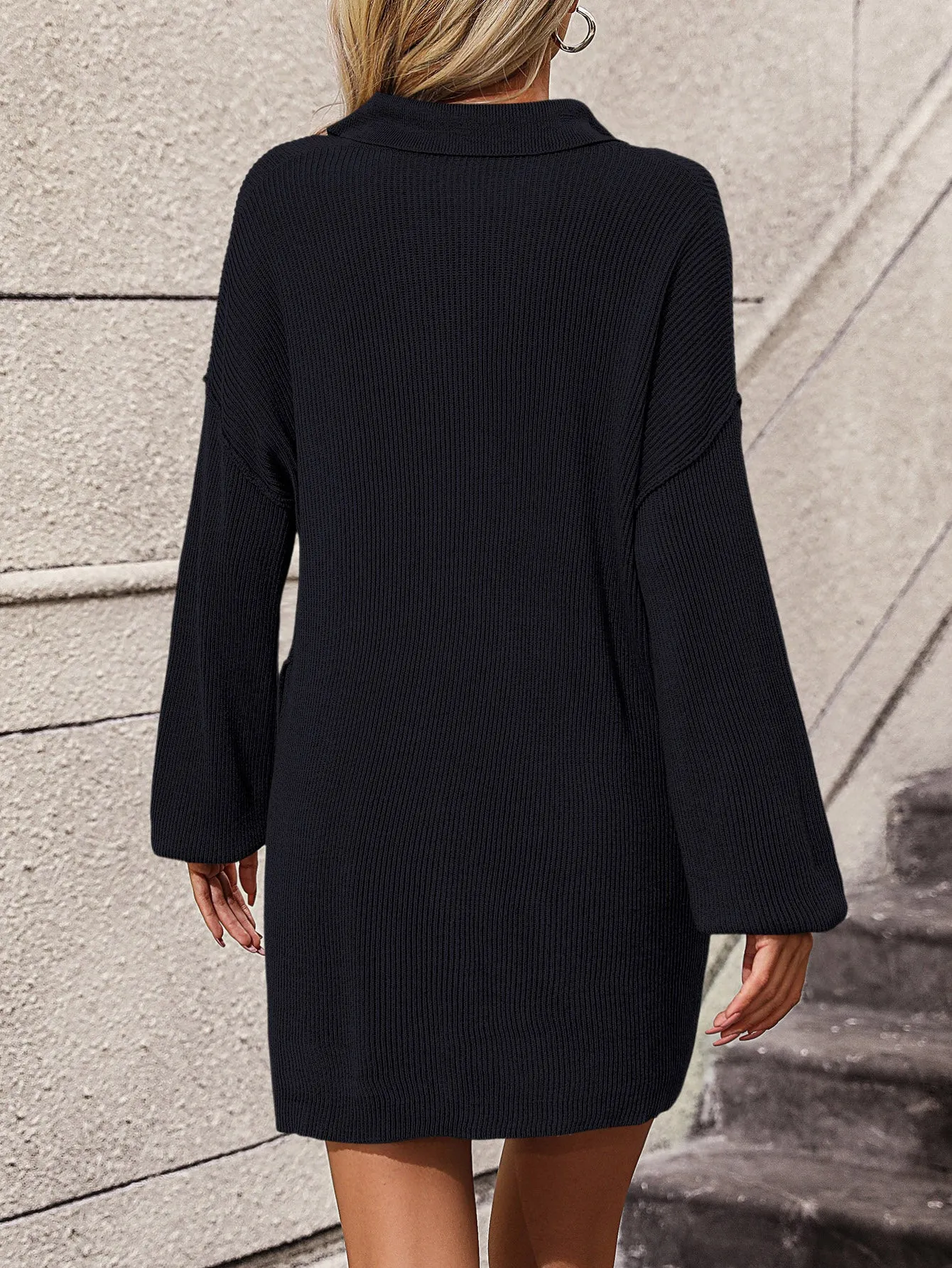 Connie Collared Knit Sweater Dress