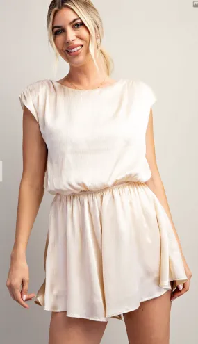 Cream Round neck romper