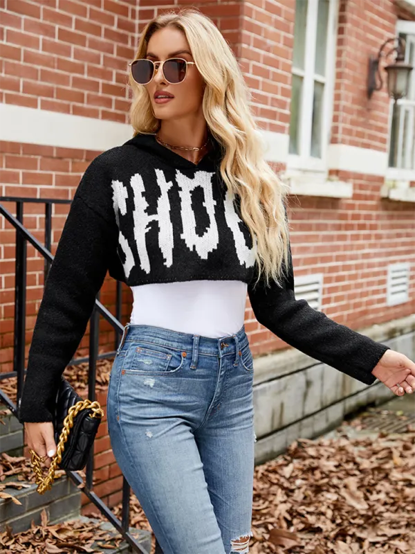 Cropped BOO Sweater Halloween Hoodie