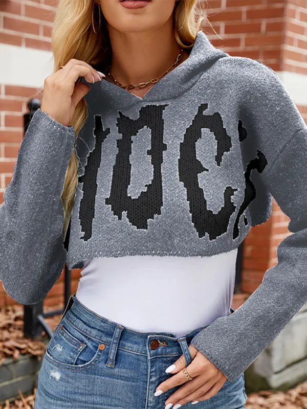 Cropped BOO Sweater Halloween Hoodie