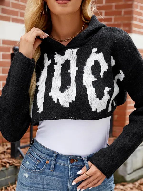 Cropped BOO Sweater Halloween Hoodie