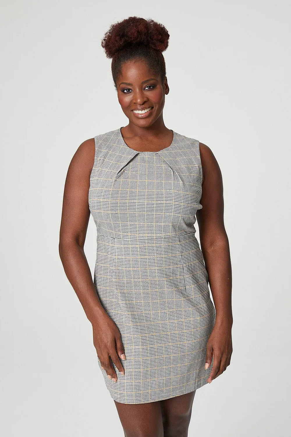 Curve Checked Shift Dress